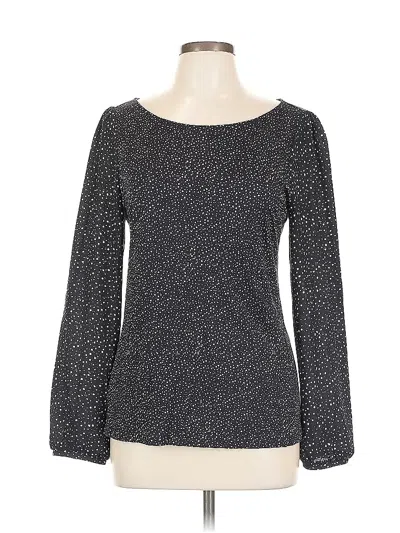 Pre-owned Ann Taylor Loft Long Sleeve Top Blue Boatneck Tops