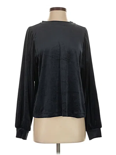 Ann Taylor Loft Long Sleeve Top Blue Mock Neckline Tops