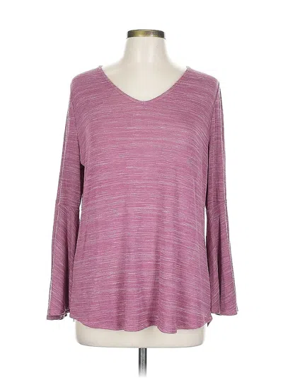 Pre-owned Ann Taylor Loft Long Sleeve Top Burgundy V Neck Tops