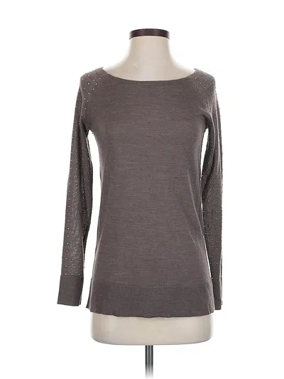 Pre-owned Ann Taylor Loft Long Sleeve Top Gray Boatneck Tops