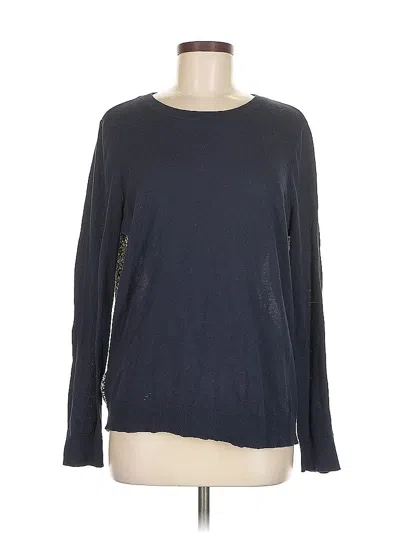 Pre-owned Ann Taylor Loft Long Sleeve Top Gray Crew Neck Tops