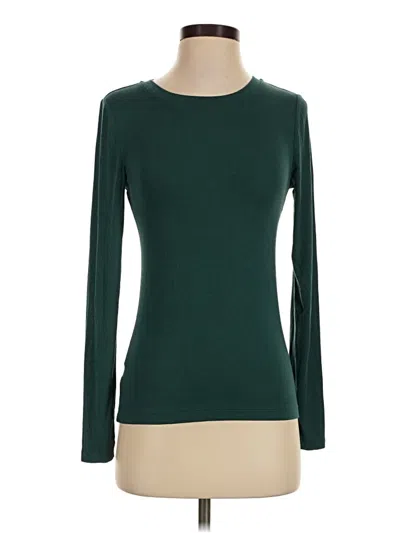 Ann Taylor Loft Long Sleeve Top Green Crew Neck Tops