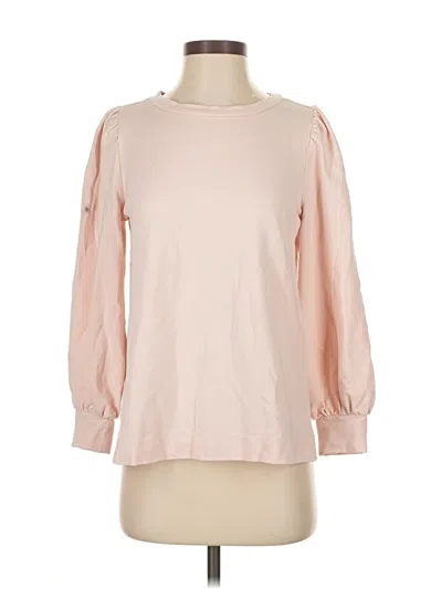 Pre-owned Ann Taylor Loft Long Sleeve Top Pink Boatneck Tops