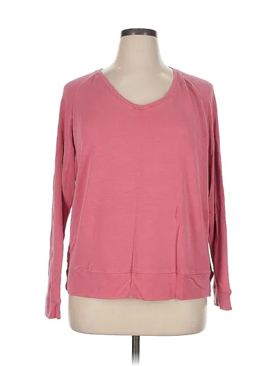 Pre-owned Ann Taylor Loft Long Sleeve Top Pink V Neck Tops