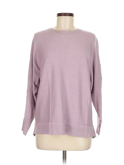 Pre-owned Ann Taylor Loft Long Sleeve Top Purple Crew Neck Tops