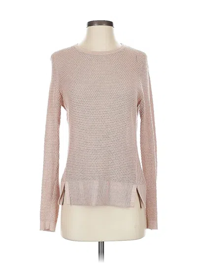 Pre-owned Ann Taylor Loft Long Sleeve Top Tan Boatneck Tops In Brown