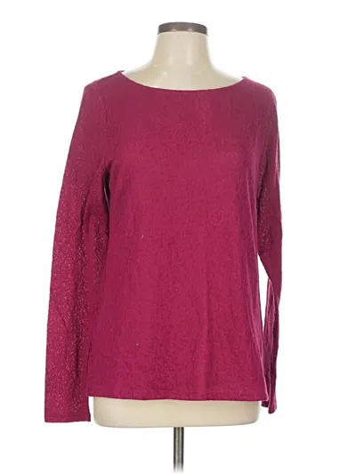 Pre-owned Ann Taylor Loft Long Sleeve T-shirt In Burgundy