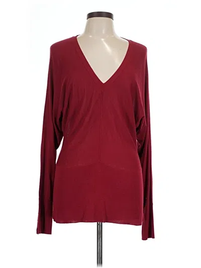 Pre-owned Ann Taylor Loft Long Sleeve T-shirt In Burgundy