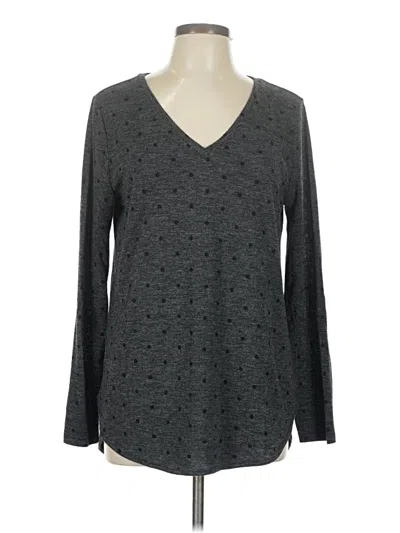 Pre-owned Ann Taylor Loft Long Sleeve T-shirt In Gray