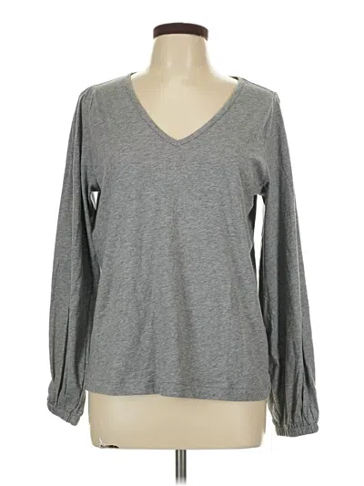 Pre-owned Ann Taylor Loft Long Sleeve T-shirt In Gray