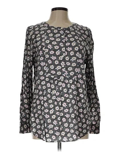 Pre-owned Ann Taylor Loft Long Sleeve T-shirt In Gray