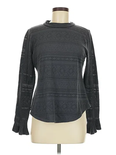 Pre-owned Ann Taylor Loft Long Sleeve T-shirt In Gray