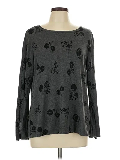 Pre-owned Ann Taylor Loft Long Sleeve T-shirt In Gray