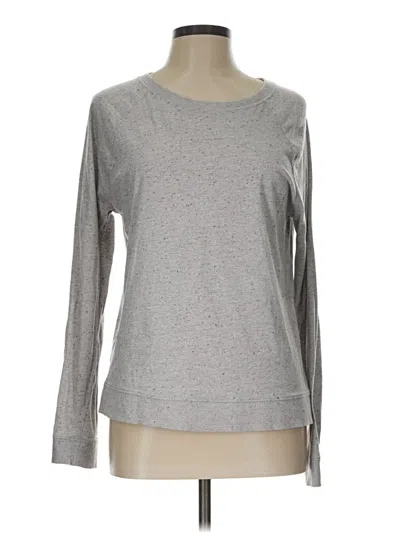 Pre-owned Ann Taylor Loft Long Sleeve T-shirt In Gray