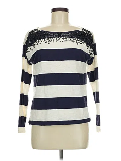Pre-owned Ann Taylor Loft Long Sleeve T-shirt In Ivory