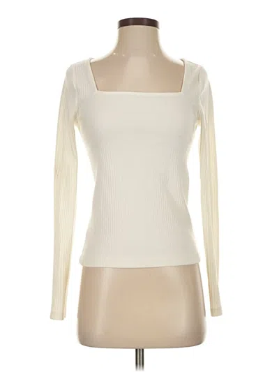 Pre-owned Ann Taylor Loft Long Sleeve T-shirt In Ivory
