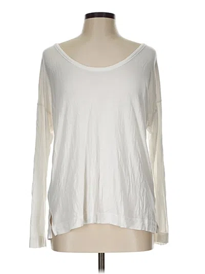 Pre-owned Ann Taylor Loft Long Sleeve T-shirt In Ivory