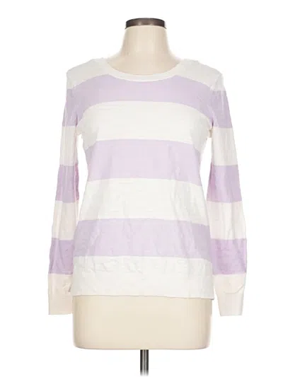 Pre-owned Ann Taylor Loft Long Sleeve T-shirt In Purple