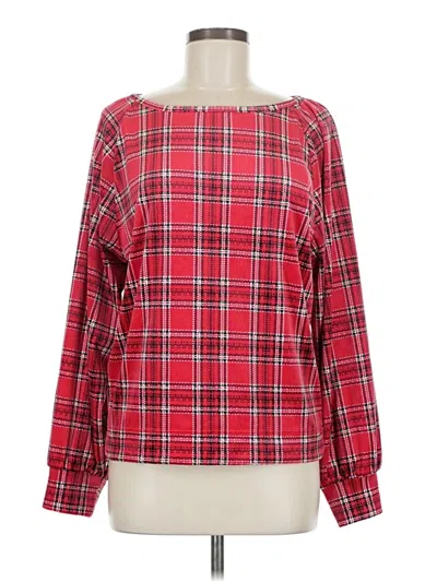 Pre-owned Ann Taylor Loft Long Sleeve T-shirt In Red