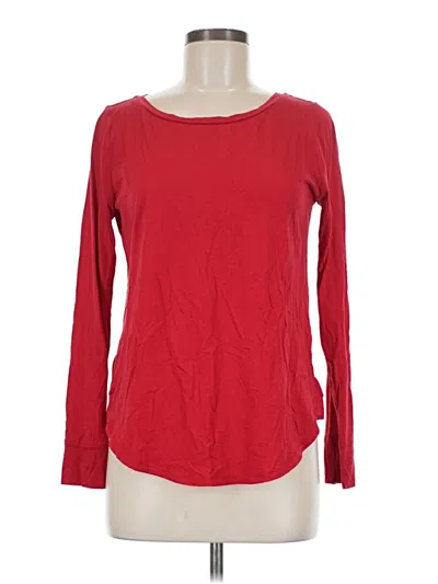 Pre-owned Ann Taylor Loft Long Sleeve T-shirt In Red