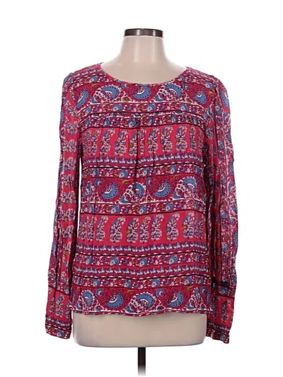 Pre-owned Ann Taylor Loft Long Sleeve T-shirt In Red