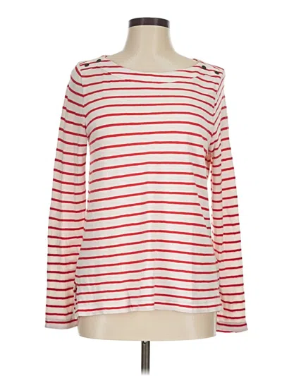 Pre-owned Ann Taylor Loft Long Sleeve T-shirt In Red