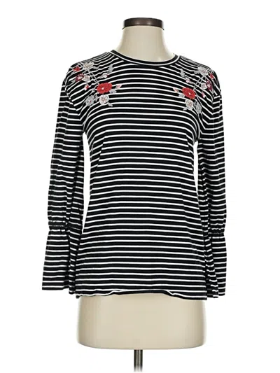 Pre-owned Ann Taylor Loft Long Sleeve T-shirt In Silver