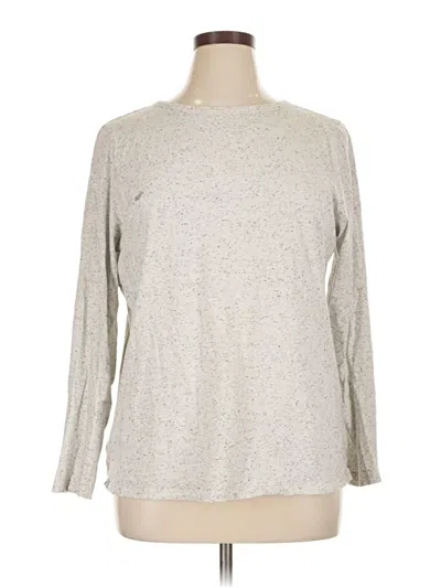 Pre-owned Ann Taylor Loft Long Sleeve T-shirt In Silver