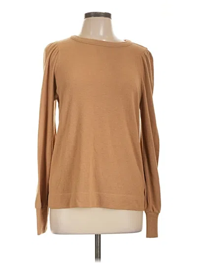 Pre-owned Ann Taylor Loft Long Sleeve T-shirt In Tan