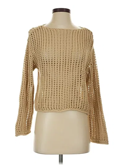 Pre-owned Ann Taylor Loft Long Sleeve T-shirt In Tan