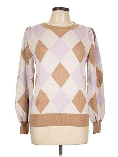 Pre-owned Ann Taylor Loft Long Sleeve T-shirt In Tan