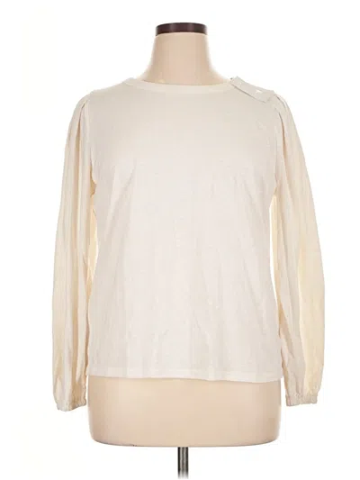 Ann Taylor Loft Long Sleeve T-shirt In White