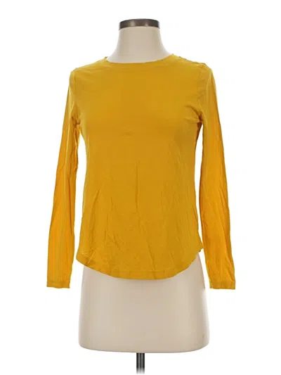 Pre-owned Ann Taylor Loft Long Sleeve T-shirt In Yellow