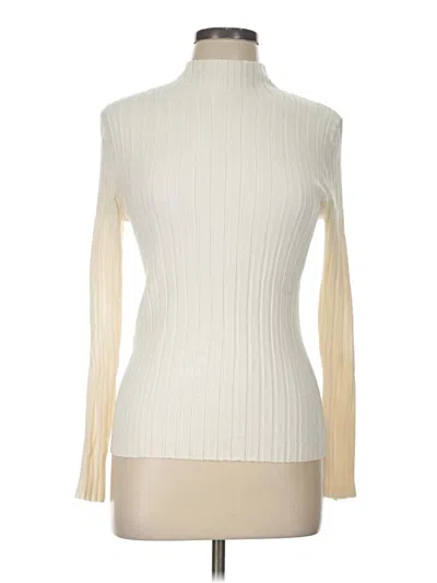 Pre-owned Ann Taylor Loft Long Sleeve Turtleneck In Ivory