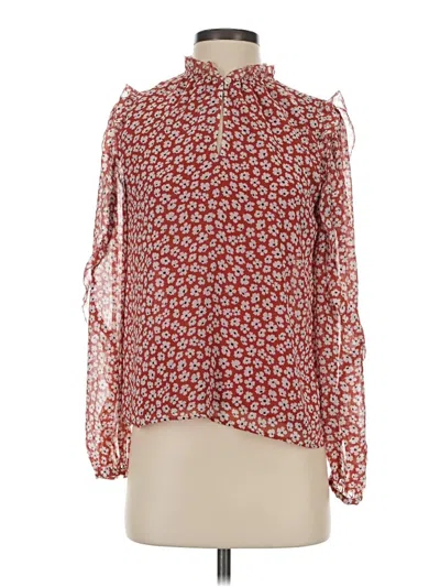 Pre-owned Ann Taylor Loft Long Sleeve Turtleneck In Red