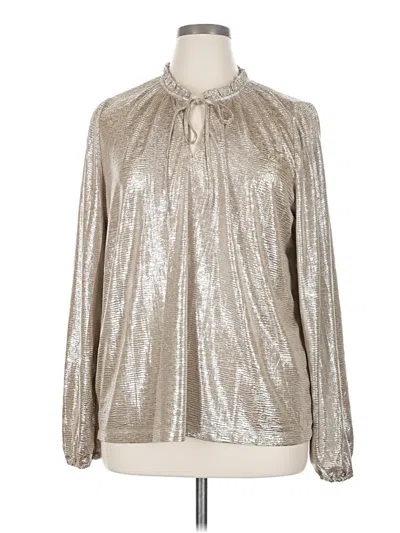 Pre-owned Ann Taylor Loft Long Sleeve Turtleneck In Silver