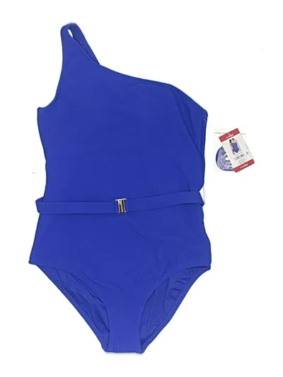 Ann Taylor Loft One Piece Swimsuit In Blue