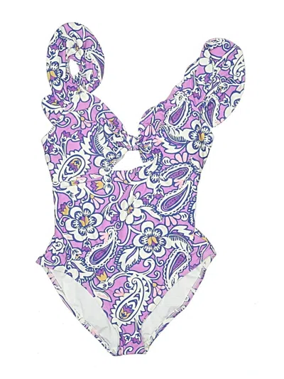 Pre-owned Ann Taylor Loft One Piece Swimsuit In Purple