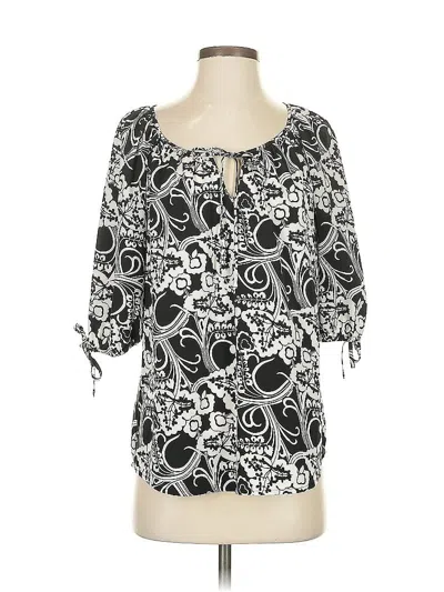 Pre-owned Ann Taylor Loft Outlet 3/4 Sleeve Blouse In Black