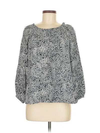 Pre-owned Ann Taylor Loft Outlet 3/4 Sleeve Blouse In Gray