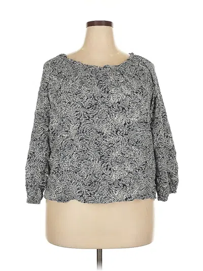 Pre-owned Ann Taylor Loft Outlet 3/4 Sleeve Blouse In Gray