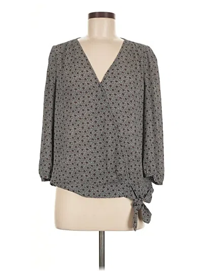 Ann Taylor Loft Outlet 3/4 Sleeve Blouse In Gray