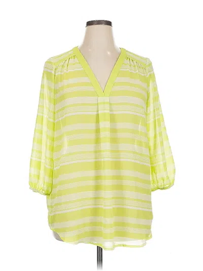 Pre-owned Ann Taylor Loft Outlet 3/4 Sleeve Blouse In Green