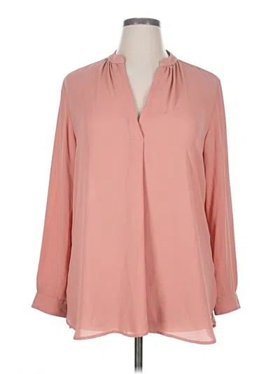 Pre-owned Ann Taylor Loft Outlet 3/4 Sleeve Blouse In Pink