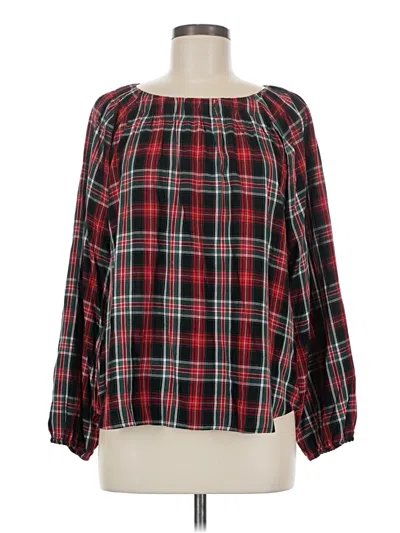 Pre-owned Ann Taylor Loft Outlet 3/4 Sleeve Blouse In Red