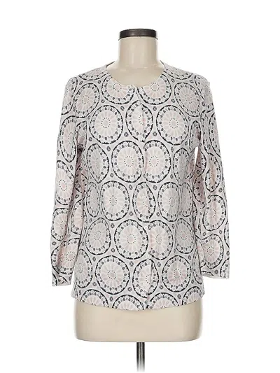 Pre-owned Ann Taylor Loft Outlet 3/4 Sleeve Blouse In Silver
