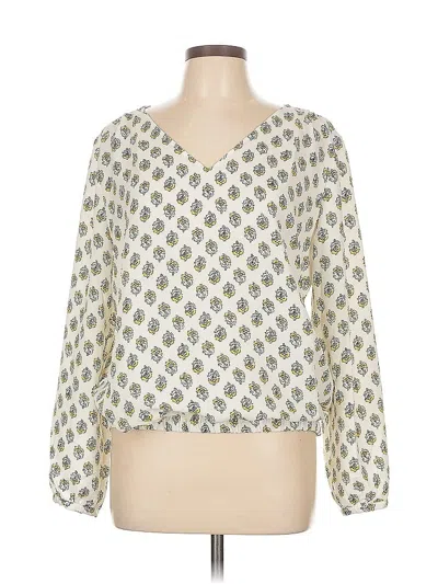 Pre-owned Ann Taylor Loft Outlet 3/4 Sleeve Blouse In White