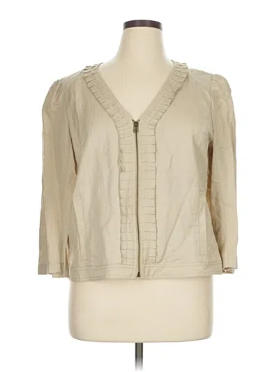 Pre-owned Ann Taylor Loft Outlet 3/4 Sleeve Button Down Shirt In Brown