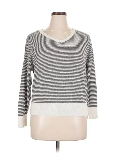 Pre-owned Ann Taylor Loft Outlet 3/4 Sleeve T-shirt In Gray