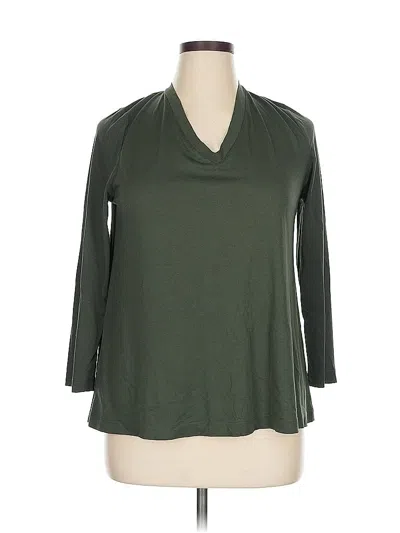 Pre-owned Ann Taylor Loft Outlet 3/4 Sleeve T-shirt In Green